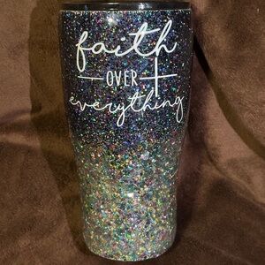 Faith Over Everything Glitter Tumbler